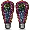 Feit Electric Infinity 3D Fireworks LED Light Bulb, ST19 LED Bulb, ST19/PRISM/LED,1 Count (Pack of 1), Multicolor(Pack of 2)