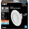 Feit Electric LED 4 Inch Recessed Lights Retrofit with E26 Adaptor, High Output 75W Equivalent 1000 Lumens, 4in Retrofit Downlights Dimmable, 50,000 Hours, 5000 CCT, 6 Pack, LEDR4XHO/950CA/6(6Way Adjustable White)