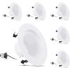 Feit Electric LED 4 Inch Recessed Lights Retrofit with E26 Adaptor, High Output 75W Equivalent 1000 Lumens, 4in Retrofit Downlights Dimmable, 50,000 Hours, 5000 CCT, 6 Pack, LEDR4XHO/950CA/6(Soft White)
