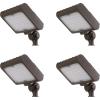 Feit Electric Outdoor LED 30W Flood Lights, Dusk to Dawn, 3500 Lumens, 120-277 AC, UL Listed, Adjustable Knuckle Flood Light, 5000k Daylight, Bronze Commercial Light Fixture, 4 Pack, S7CSFL/850/BZ/4(30W LED)