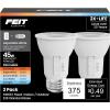 Feit Electric PAR16 LED Flood Light Bulbs, 4.1W (45W Equivalent), Dimmable, Adjustable White 2700K–5000K, 375 Lumens, 90+ CRI, 40° Beam Angle, E26 Base, Indoor/Outdoor Use, PAR1645DM/6WYCA/2, 2 Pack(6-way)