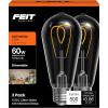 Feit Electric ST19 LED Vintage Light Bulb, 60W Equivalent, Dimmable, 2700K Soft White, 90+ CRI, Decorative Glass Filament, E26 Base, Indoor Use, 17,000-Hour Lifetime, ST1960M2/927CAFIL/2, 2 Pack