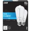 Feit Electric ST19 Vintage Edison LED Light Bulb, 40W Equivalent, Dimmable, 5000K Daylight, E26 Base, Clear Glass Thin Filament Lighting Bulbs, 15,000-Hour Lifetime, ST1940/950CATFIL/2, 2 Pack(5000k Daylight)