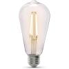 Feit Electric ST19 Vintage Edison LED Light Bulb, 60W Equivalent, Dimmable, 2100K Warm Light, 400 Lumens, Straight Filament Clear Glass Light Bulbs, 15,000-Hour Lifetime, ST19/CL/VG/LED/2/4, 8 Pack(2100 Soft White)