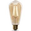Feit Electric ST19 Vintage Edison LED Light Bulb, 60W Equivalent, Dimmable, 2100K Warm Light, 400 Lumens, Straight Filament Clear Glass Light Bulbs, 15,000-Hour Lifetime, ST19/CL/VG/LED/2/4, 8 Pack(2100 Soft White – Amber Glass)