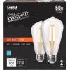 Feit Electric ST19 Vintage Edison LED Light Bulb, 60W Equivalent, Dimmable, 2100K Warm Light, 400 Lumens, Straight Filament Clear Glass Light Bulbs, 15,000-Hour Lifetime, ST19/CL/VG/LED/2/4, 8 Pack(2700k Soft White)