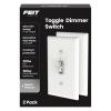 Feit Electric Slide Dimmer Switch for Dimmable LED Light Bulbs, Single Pole or 3-Way Toggle Light Switch, Wall Plate and Wire Nut Installation Included, DIM/Slide/2, 2 Pack(TOGGLE DIMMER)