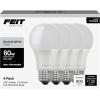 Feit Electric A19 LED Light Bulb, 60W Equivalent, E26 Medium Base, 800 Lumens, 3500K Neutral White, Non-Dimmable Standard Light Bulb, 10-year Lifetime, A800/835/10KLED/4, 4 Packs