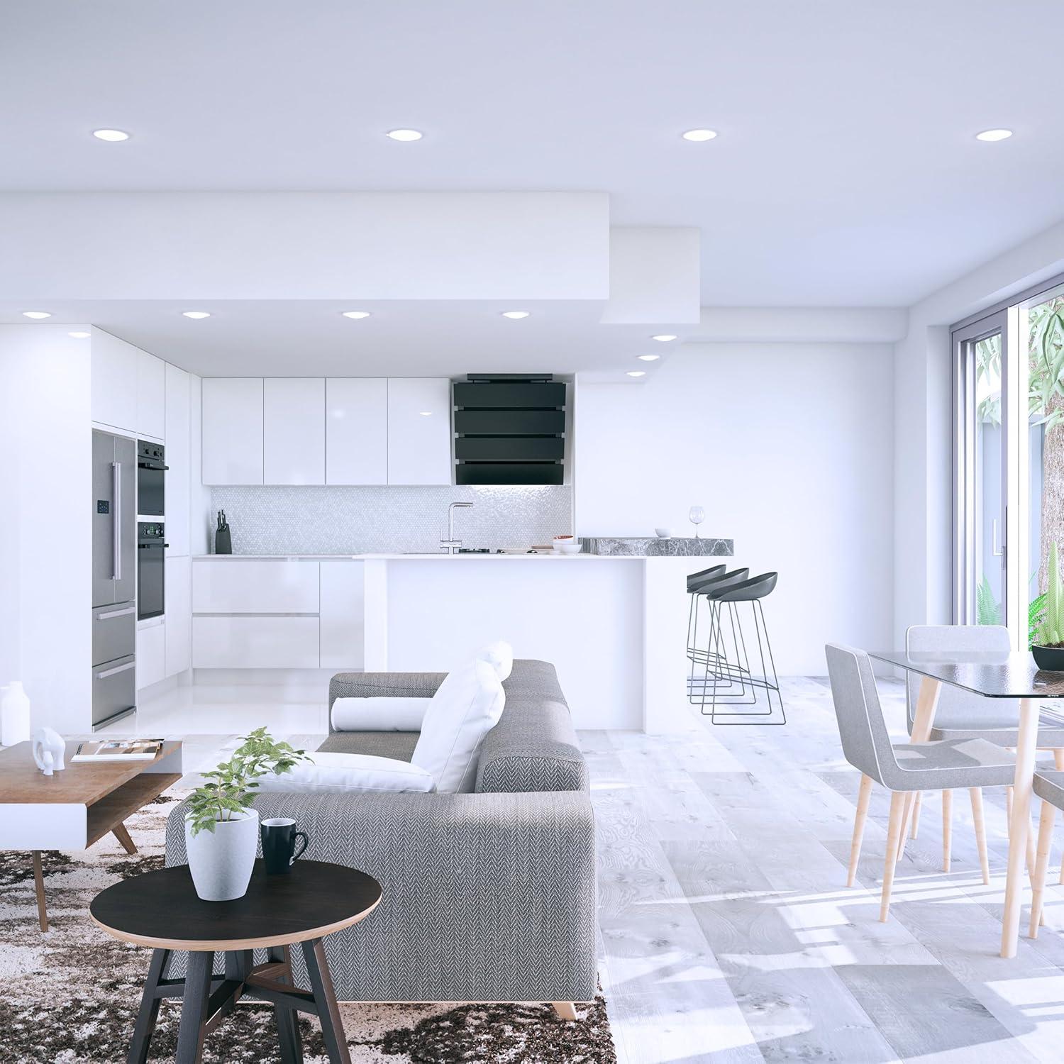 imageFeit Electric BR40 LED Light Bulbs 120W Equivalent Dimmable E26 Medium Base 1400 Lumens 3000K Bright White 120V 90 CRI 228 Years Lifetime Frosted Bulbs Damp Rated 2 Pack BR40DMHO930CA2No Color