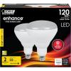 Feit Electric BR40 LED Light Bulbs, 120W Equivalent, Dimmable, E26 Medium Base, 1400 Lumens, 3000K Bright White, 120V, 90 CRI, 22.8 Years Lifetime, Frosted Bulbs, Damp Rated, 2 Pack, BR40DMHO/930CA/2(Bright White)