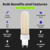 Feit Electric T4 LED Bulb G9 Base, Dimmable, 60W Equivalent, 3000K Warm White, 120V, 750 Lumens, 10,000 Hour Lifetime, Wall Sconce Light Bulb, BP60G9/850/LED(5000k (Daylight))