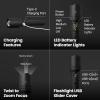 Feit Electric Flex Power Flashlight, 7000 Lumens Ultra-Bright LED, Rechargeable & AA Battery Compatible, Aircraft-Grade Aluminum, USB-C Charging, 3 Light Modes, Wet Rated Emergency Light, FLR7000/FLEX(7000 Lumens)