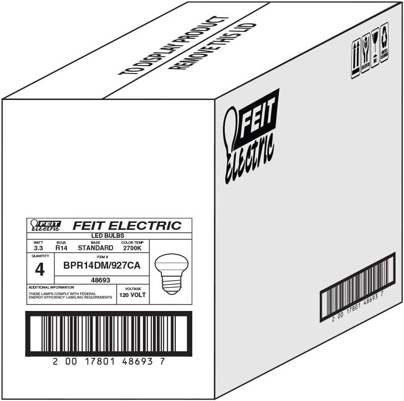 image:imageFeit Electric BPR14DM927CA4 40W EQ DM R14 LED Light Bulbs 4 Bulbs