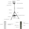 Feit Electric Rechargeable LED Solar Work Light with Tripod, 3000 Lumens, 3 Detachable Magnetic Light Bars, USB-C & Solar Charging, Solar/Tripod