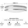 Feit Electric 14″ Adjustable White LED Ceiling Fixture, Dimmable Flush Mount Light, Selectable Color Temperature, Chrome Dual-Ring Finish, Versatile Lighting, 50,000-Hour Lifespan, FM14/DR1/6WY/NK(5CCT)