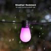 Feit Electric 24ft Smart Outdoor String Lights, 12 Socket Color Changing Works with Alexa/Google Assistant, Heavy Duty and Weather Resistant – Frosted Bulb – LVSL24-12/RGBW/AG