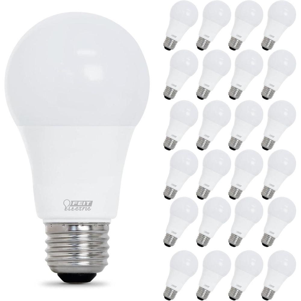 image:imageFeit Electric A19 LED Light Bulb 40W Equivalent Dimmable 450 Lumens E26 Medium Base 3000K Bright White 90 CRI Standard Light Bulb Damp Rated 22Year Lifetime OM40DM930CA46 24 Pack
