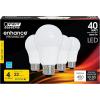 Feit Electric A19 LED Light Bulb, 40W Equivalent, Dimmable, 450 Lumens, E26 Medium Base, 3000K Bright White, 90 CRI, Standard Light Bulb, Damp Rated, 22-Year Lifetime, OM40DM/930CA/4/6, 24 Pack