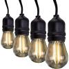 Feit Electric S14 LED Exposed Filament Light Bulbs, Soft White 2200K, Switch-Selectable 70/140 Lumens, Decorative String Light Replacement Bulbs, 15,000-Hour Lifetime, S14/822/2DIM/FIL/4, 4 Pack