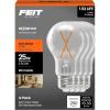 Feit Electric A19 Clear LED Light Bulb, 25W Equivalent, 2700K Soft White, Dimmable, 90+ CRI, 2.7W, E26 Base, 17,000-Hour Lifetime, General Purpose Light Bulbs, A1925CL927CA/FIL4/GB, 4 Pack