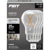 Feit Electric A19 Clear LED Light Bulb, 25W Equivalent, 3500K Neutral White, Dimmable, 90+ CRI, 2.7W, E26 Base, 17,000-Hour Lifetime, General Purpose Light Bulbs, A1925CL935CA/FIL4/GB, 4 Pack