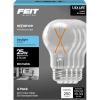 Feit Electric A19 Clear LED Light Bulb, 25W Equivalent, 5000K Daylight, Dimmable, 90+ CRI, 2.7W, E26 Base, 17,000-Hour Lifetime, General Purpose Light Bulbs, A1925CL950CA/FIL4/GB, 4 Pack