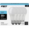 Feit Electric A19 LED Light Bulb, 100W Replacement, 1500 Lumens, 5000K Daylight, E26 Base, 15-Watts, General Purpose Indoor/Outdoor Lighting Bulbs, 11,000-Hour. Lifespan, A1600/850/10KLED/4, 4 Pack