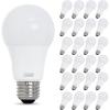 Feit Electric A19 LED Light Bulb, 40W Equivalent, Dimmable, 450 Lumens, E26 Medium Base, 3000K Bright White, 90 CRI, Standard Light Bulb, Damp Rated, 22-Year Lifetime, OM40DM/930CA/4/6, 24 Pack
