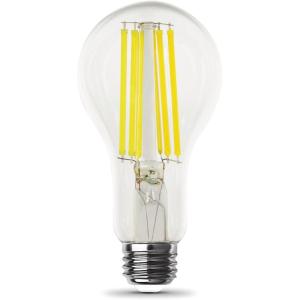 Feit Electric A21 LED Filament Light Bulb, 150W Equivalent, 2605 Lumens, Bright White 3000K, Dimmable, E26 Base, Clear Glass Decorative Vintage Style, 15,000-Hour Lifetime, OM150DM/CL/830/FIL