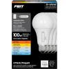 Feit Electric A19 Adjustable White LED Light Bulb, 100W Equivalent, 1600 Lumens, 5 Color Select (2700K–5000K), Dimmable, 90+ CRI, 25,000-Hour Lifetime, Indoor Lighting, OM100DM/6WYCA/4, 4 Pack