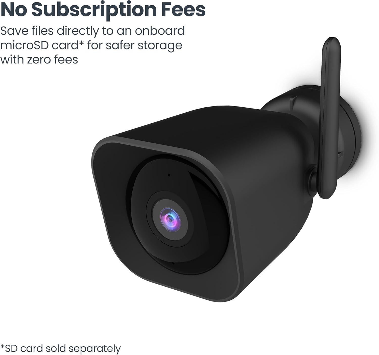image:imageFeit Electric Plugin Outdoor Security Camera 2K HD Advance Motion Detection 24GHz WiFi 30ft Night Vision 2Way Audio Micro SD Card Storage AIPowered Smart Alerts AlwaysOn Wired Power