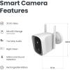Feit Electric Smart Outdoor Wireless Security Camera, 2K HD Video, Battery Powered or Solar-Ready, Advance Motion Detection, 2.4GHz Wi-Fi, 30ft. Night Vision, 2-Way Audio with Micro SD Card Storage