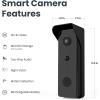 Feit Electric Smart Video Doorbell Camera, 2.4GHz Wi-Fi, No Hub, Two-Way Audio, Advance Motion Detection, 16ft. Night Vision, 2K HD Video, Micro SD Card Storage, Chime Included, Battery Powered Design