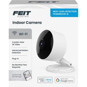 Feit Electric Smart Indoor Pan Tilt Baby Monitor Camera, 2K WiFi Security Camera with AI Motion Alerts, Motion Tracking, Night Vision (30 ft), Two-Way Audio, Local Storage, 2.4GHz WiFi(Motion Sensor)