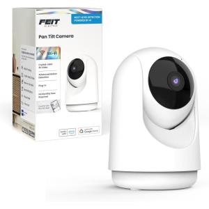 Feit Electric Smart Indoor Pan Tilt Baby Monitor Camera, 2K WiFi Security Camera with AI Motion Alerts, Motion Tracking, Night Vision (30 ft), Two-Way Audio, Local Storage, 2.4GHz WiFi(Motion Sensor + Tracking)