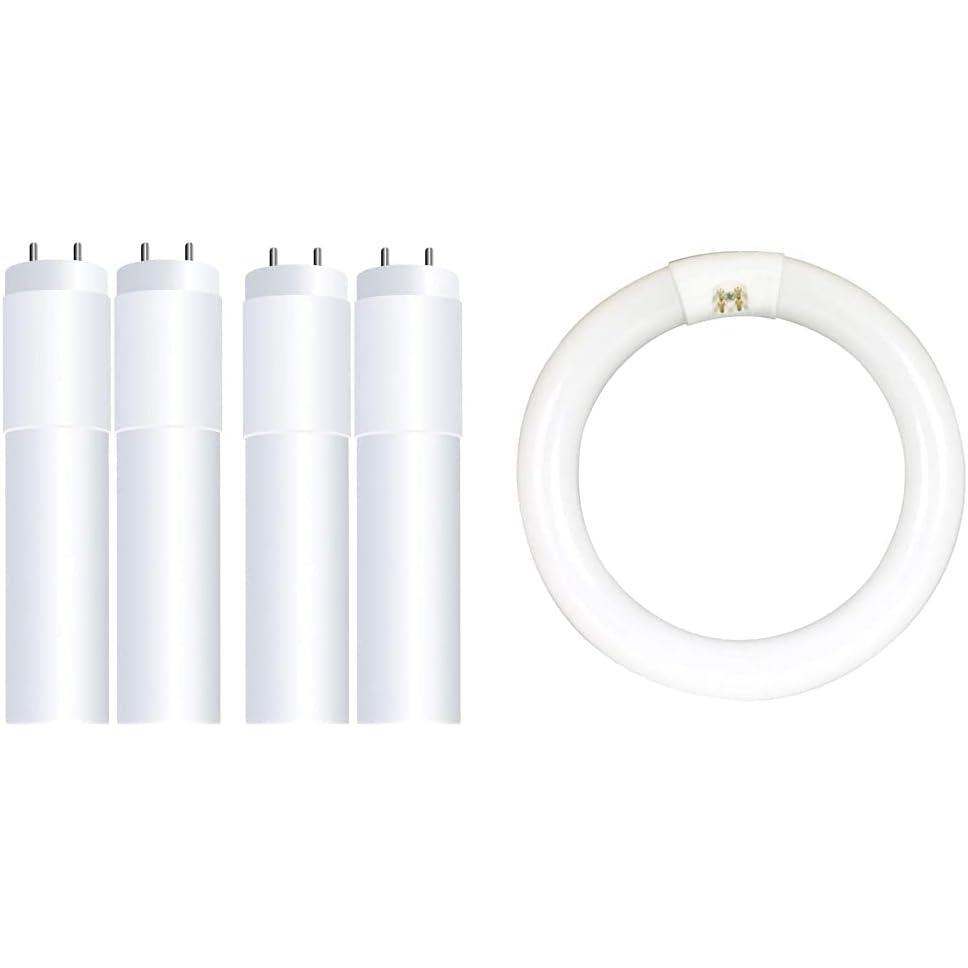 image:imageFeit Electric LED Light Bulbs Bundle T8 Tube Lights 4 Pack and Circular T9 Bulb
